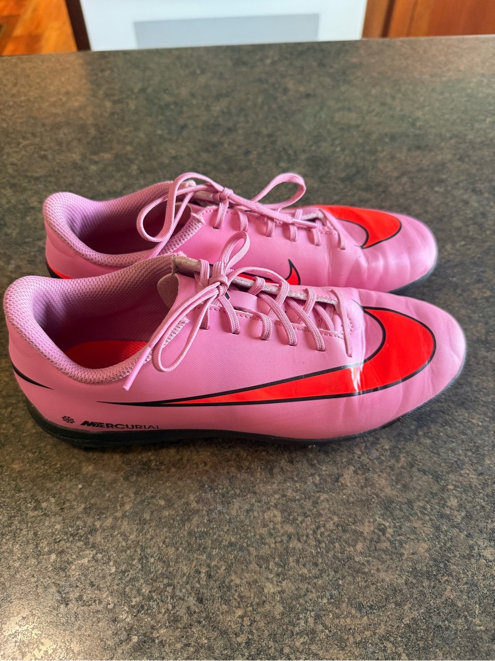 Nike Pink and Red Turf Soccer Shoes